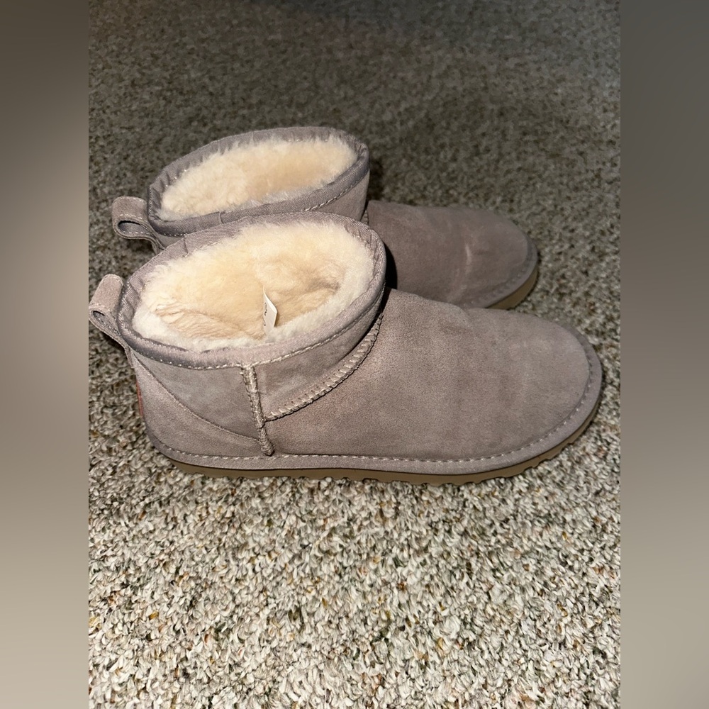 light gray UGG classic ultra mini